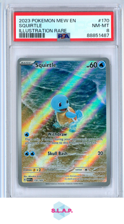 SQUIRTLE POKEMON 170 2023 151 HOLO ENGLISCH PSA 8 - Image 1