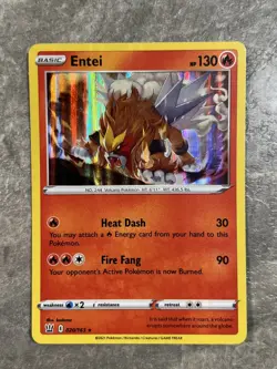 Entei 020/163 Pokemon TCG Card Battle Styles Holo Rare (Light Play) LP - Image 1