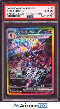 Pokemon 2025 Ceruledge ex 147/131 SIR Prismatic Evolutions GEM MINT PSA 10 - Image 1