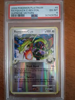Pokemon TCG Rayquaza C Reverse Holo Foil 2009 Supreme Victor's Set 8/147 PSA 6 - Image 1