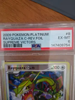 Pokemon TCG Rayquaza C Reverse Holo Foil 2009 Supreme Victor's Set 8/147 PSA 6 - Image 3