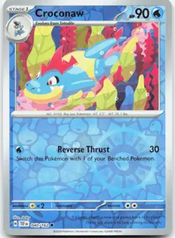 Croconaw 040/162 Common Temporal Forces Pokemon Reverse Holo Near Mint - Image 1