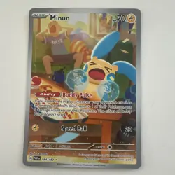 Pokemon Minun Paradox Rift 194/182 Illustration Rare Full Art Holo - Image 1
