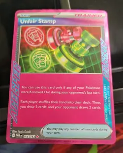 Unfair Stamp 165/167 Sv06 Twilight Masquerade Ace Holo Pokemon TCG NM Condition - Image 1