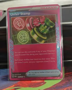 Unfair Stamp 165/167 Sv06 Twilight Masquerade Ace Holo Pokemon TCG NM Condition - Image 3