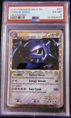 2010 Pokemon HeartGold SoulSilver Unleashed #87 Steelix-Holo PSA 6 - Image 1