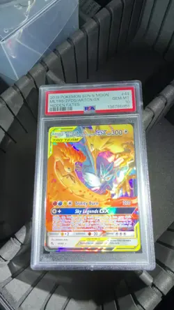 2019 POKEMON SUN & MOON HIDDEN FATES #44 MOLTRES & ZAPDOS & ARTICUNO GX PSA 10 - Image 2