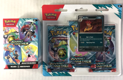 Pokemon Journey Together Sealed Lot Booster Bundle with 3 Pack Blister Scrafty - Image 1