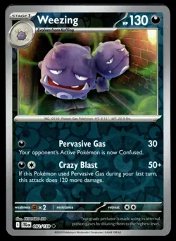 Weezing 092/159 Uncommon Journey Together Pokemon Reverse Holo NM - Image 1