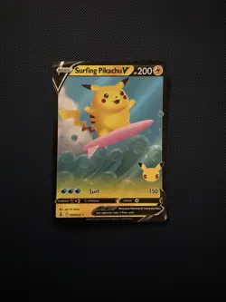 Pokemon TCG Celebrations Surfing Pikachu V 008/025 NM - Image 1