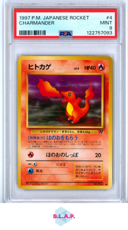 CHARMANDER POKEMON 4 1997 ROCKET MATTE JAPANESE PSA 9 - Image 1