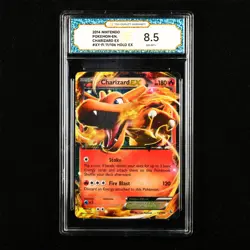 TQG 8.5 NM-MT+ 2014 Pokemon ENG Charizard ex #XY-FL 11/106 HOLO EX - Image 1
