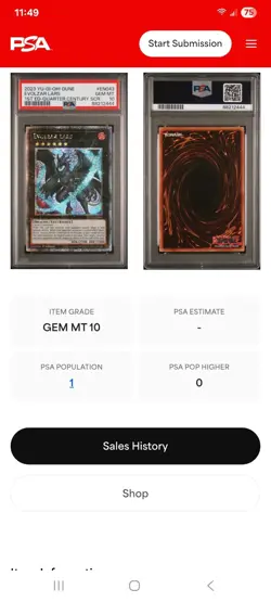 Yu-gi-oh 2023 DUNE Evolzar Lars QCR PSA 10 POP 1! 1st Edition - Image 1