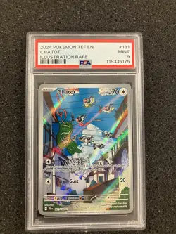 2024 POKEMON TEF EN-TEMPORAL FORCES ILLUSTRATION RARE #181 CHATOT PSA 9 - Image 1