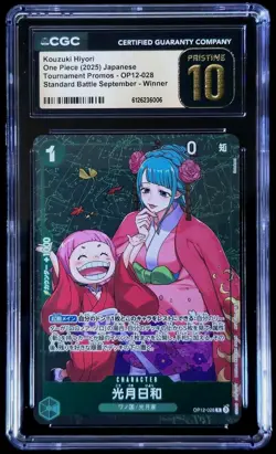 One Piece Card CGC Pristine 10 Kozuki Hiyori OP12-028 Standard Battle Promo - Image 1