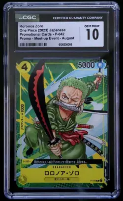 One Piece Card CGC 10 Zoro P-042 Saikyo Jump 4/2023 Promo Japanese - Image 1