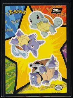 1999 Topps Pokemon The Movie Squirtle Wartortle Blastoise #S9 Sticker Puzzle - Image 1