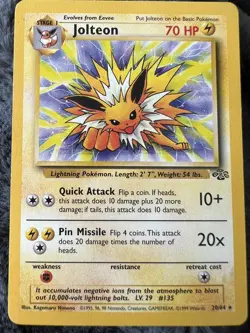 ⚡Jolteon - 20/64 - 1999 Jungle Rare WotC Vintage Pokemon - Image 1