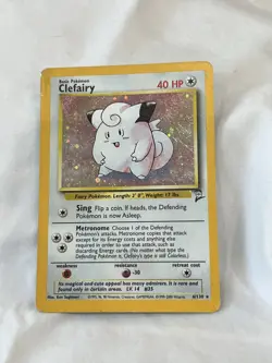 2000 Pokemon Base Set II 2 Clefairy Holo Rare 6/130 - Image 1