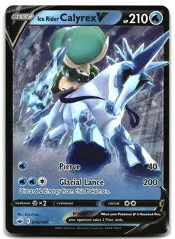 Pokemon Ice Rider Calyrex V HOLO Ultra Rare SWSH06: Chilling Reign 045/198 LP - Image 1