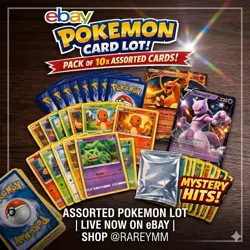 10 PACK RANDOM Pokemon Cards 1999-2026 Cards Basic Cards W/ CHANCE FOR HIT CARDS - Image 1