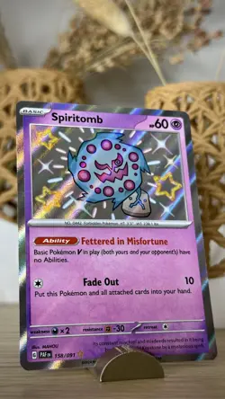 Pokemon Card TCG - Spiritomb 158/091 - Paldean Fates - Baby Shiny ✨🪦 - Image 1