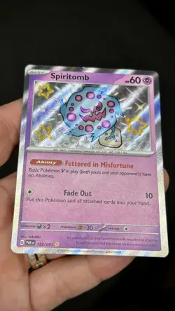 Pokemon Card TCG - Spiritomb 158/091 - Paldean Fates - Baby Shiny ✨🪦 - Image 4