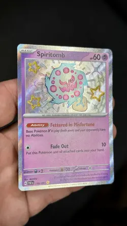 Pokemon Card TCG - Spiritomb 158/091 - Paldean Fates - Baby Shiny ✨🪦 - Image 5