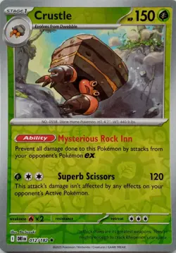012/182 CRUSTLE REVERSE HOLO DESTINED RIVALS POKEMON CARD - Image 1