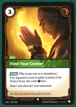 Find Your Center - Origins OGN #47 - Riftbound: League of Legends TCG Card - Image 1
