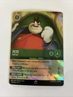 Disney Lorcana Pete Bad Guy Enchanted Pack Fresh Into Protection Never Played - Image 1