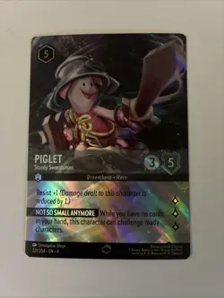Disney Lorcana Piglet Sturdy Swordsman Enchanted Pack Fresh Mint Never Played X - Image 1