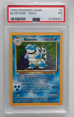 Pokemon Blastoise Base Set Holo Rare PSA 7 Near Mint 1999 Englisch - Image 1