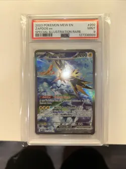 Zapdos 2023 Pokemon Mew En-151 Zapdos EX Special Illustration Rare PSA 9 202 - Image 1