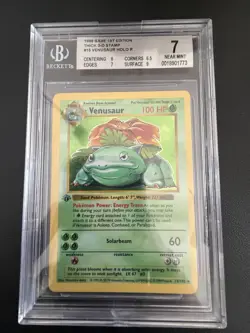 Pokemon TCG Venusaur Base Set First Edition Holo Rare 15/102 WOTC 1999 BGS 7 - Image 1