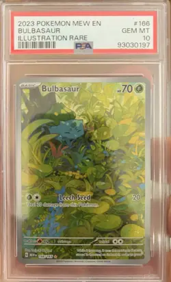 2023 Pokemon MEW EN 151 Illustration Rare #166 Bulbasaur PSA 10 - Image 1
