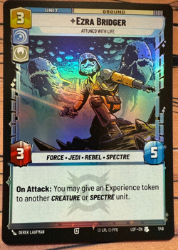 Star Wars Unlimited LOF - EZRA BRIDGER Attuned with Life Uncommon Foil Card 548 - Image 1