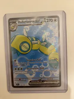 Dudunsparce EX 178/159 Ultra Rare Pokemon w/ Sleeve and Top Loader - Image 1