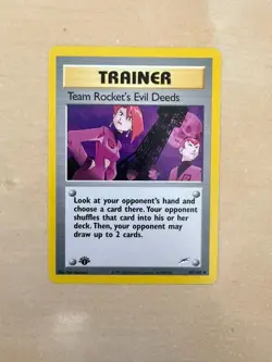 Team Rocket's Evil Deeds 1st Edition Trainer 103/105 Neo Destiny Pokemon - Image 1