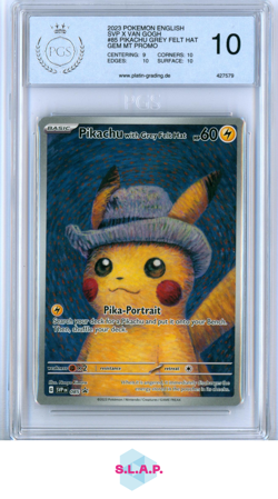 PIKACHU WITH GREY FELT HAT POKEMON X VAN GOGH 85 2023 PROMO - ENGLISH PGS 10 - Image 1