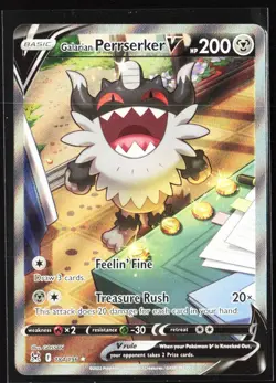 2022 Sword & Shield - Lost Origin Galarian Perrserker V Basic/Rare Ultra #184 - Image 1