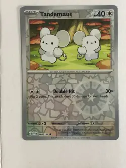Pokemon TCG Scarlet & Violet Reverse Holographic Tandemaus 160/198 Near Mint - Image 1