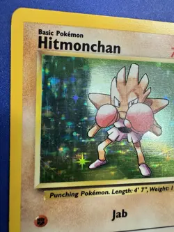 Pokemon TCG Hitmonchan Base Set Holo Unlimited Rare 7/102 MP - Image 2