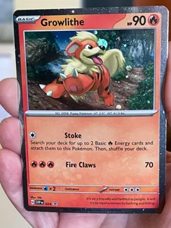 POKEMON GROWLITHE SVP024 PROMO BLACK STAR COSMOS HOLOFOIL NM CARD - Image 1