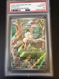 PSA 10 Phantasmal Flames Meowth Illustration Rare 106/094 - Image 1