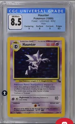 Haunter Unlimited Holo Fossil 6/62 CGC 8.5 - Image 1