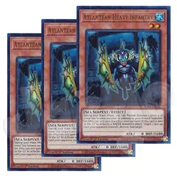 Yugioh Atlantean Heavy Infantry x 3 - 1st Edition Ultra Rare NM - Free Holo Card - Image 1