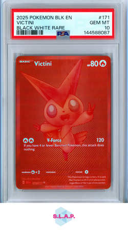 VICTINI POKEMON BLACK WHITE RARE 171/086 2025 BLACK BOLT FOIL ENGLISCH PSA 10 - Image 1