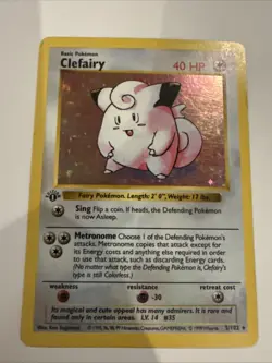 Pokemon TCG Clefairy 1st Edition shadowless Holo Rare 5/102 Base Set 1999 - Image 1