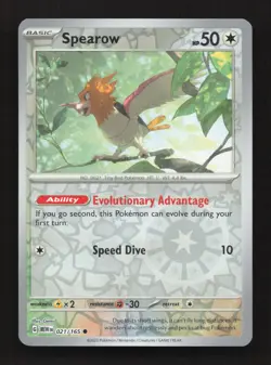 Spearow 021/165 Common 151 Pokemon Reverse Holo Near Mint - Image 1